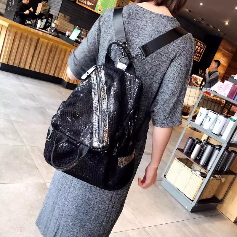 Luxury Bags Quality - Nuove donne Nylon paillettes zaini borse